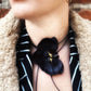 Black Orchid Choker with leather string