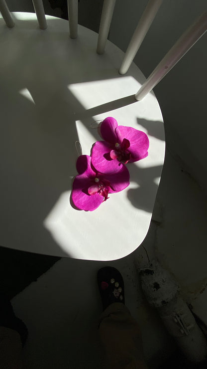 Fuchsia Statement Orchid Earrings