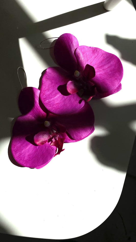 Fuchsia Statement Orchid Earrings